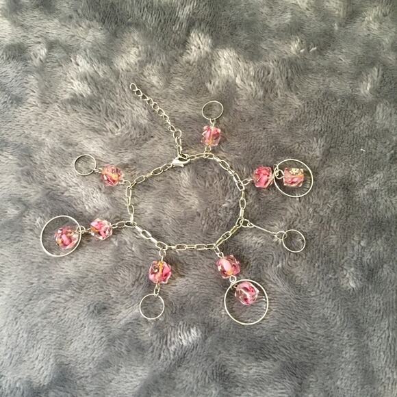 Silver Multi-Pink Crystal Bracelet - Picture 4 of 5